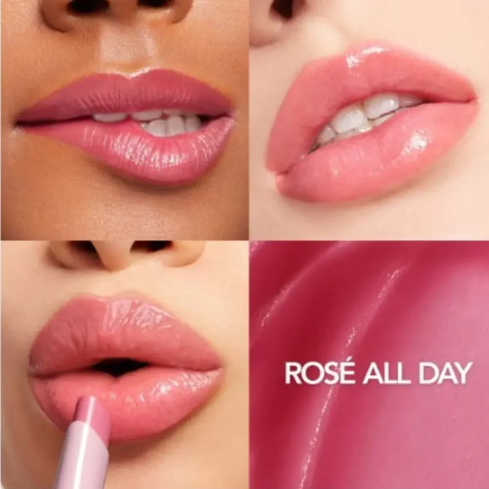 Buxom $26 Full-On Plumping Lip Glow Balm in Rosé All Day NIB